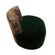 Modern Mid-Century Style Green and Forest Motif Linen and Velvet Armchair France