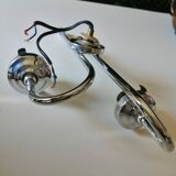 Double chrome and opaline 70 's slim design wall light