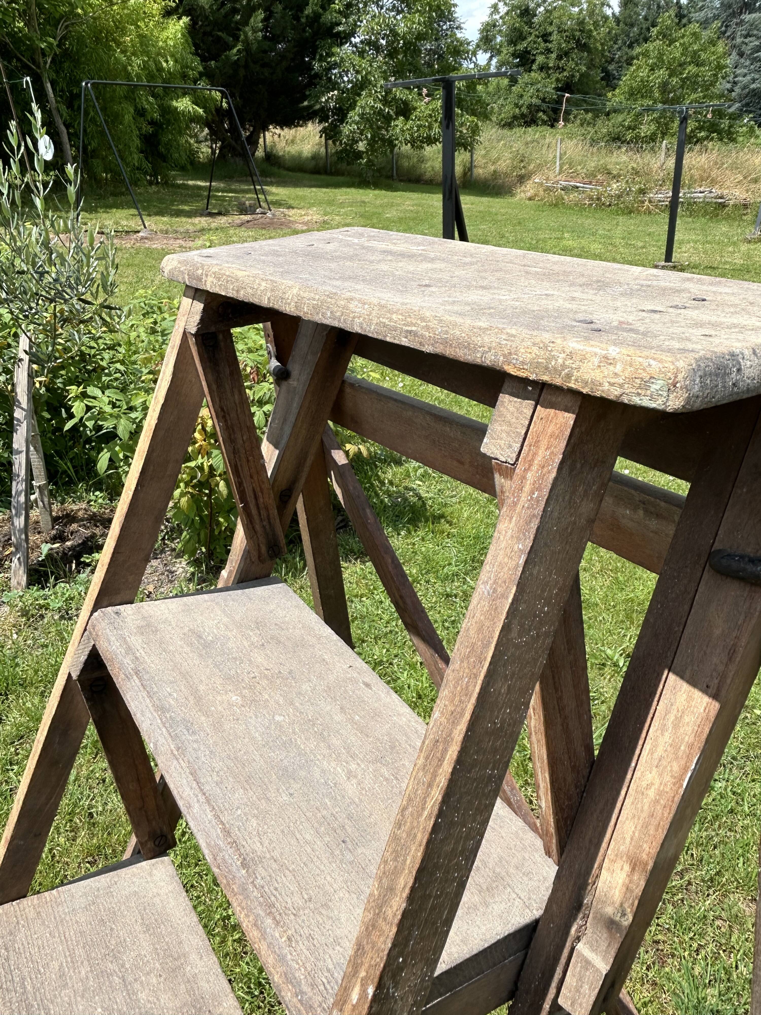 Antique wooden painter's stepladder