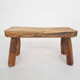 Solid oak side table, The Netherlands 1970's