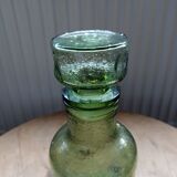 Green carafe blown glass, texture, vintage 1970s