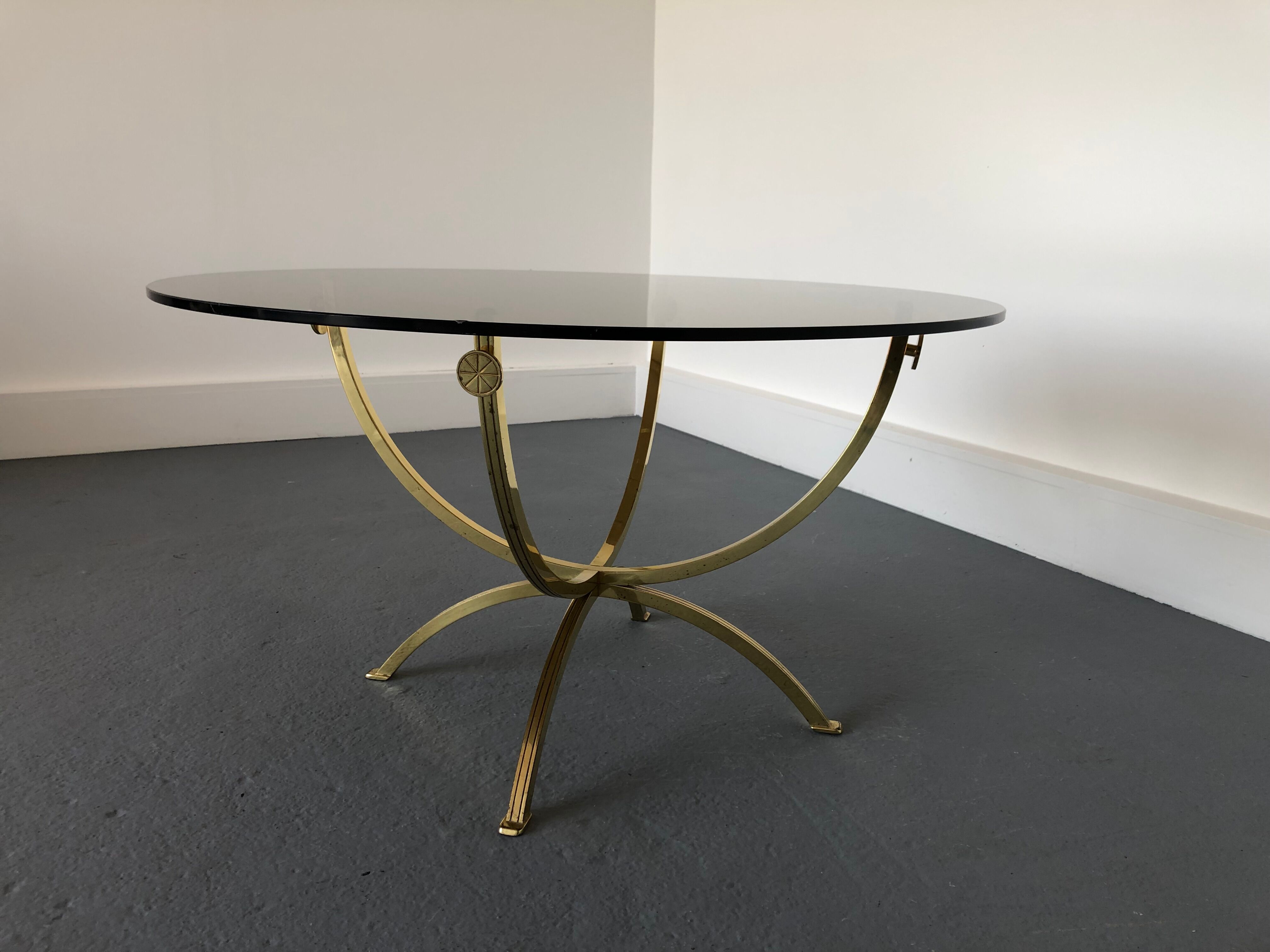 Brass and Smoked Glass Coffee Table,1970s