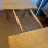 Extendable wooden art deco table for 4 to 8 people