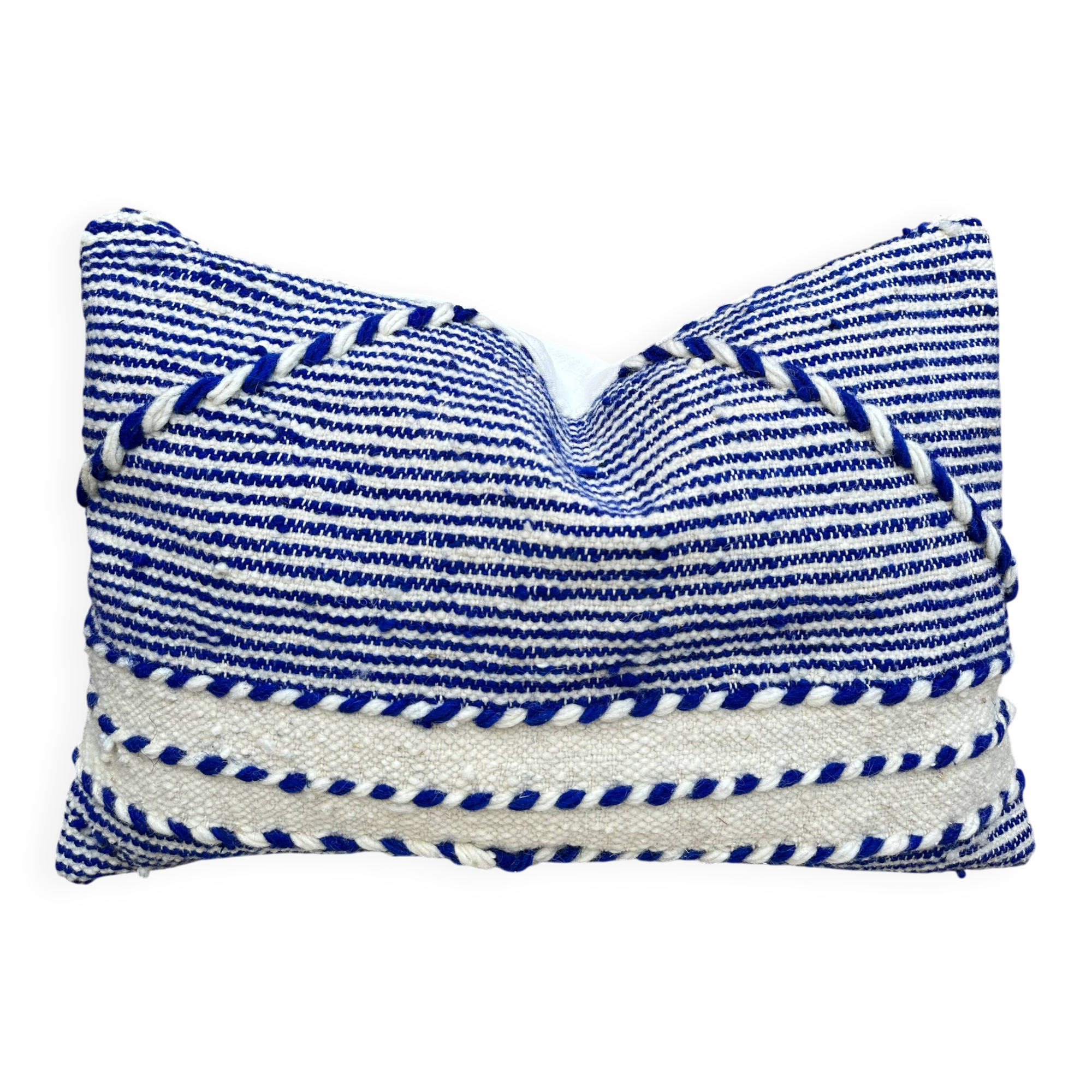 Handmade cushion cover in Berber wool: Moroccan Kilim cushion