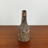 Brutalist vintage studio pottery vase carafe by Gerhard Liebenthron, 1970s.