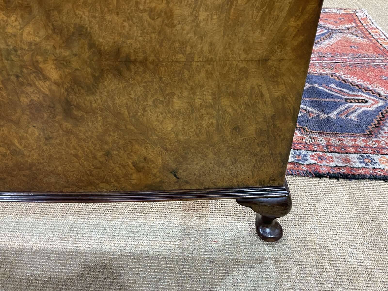 1930s English burl walnut bed