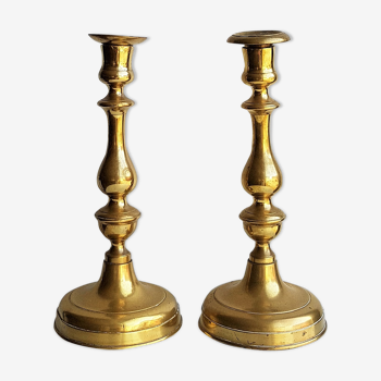 Old brass candlesticks