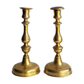 Bougeoirs en laiton anciens