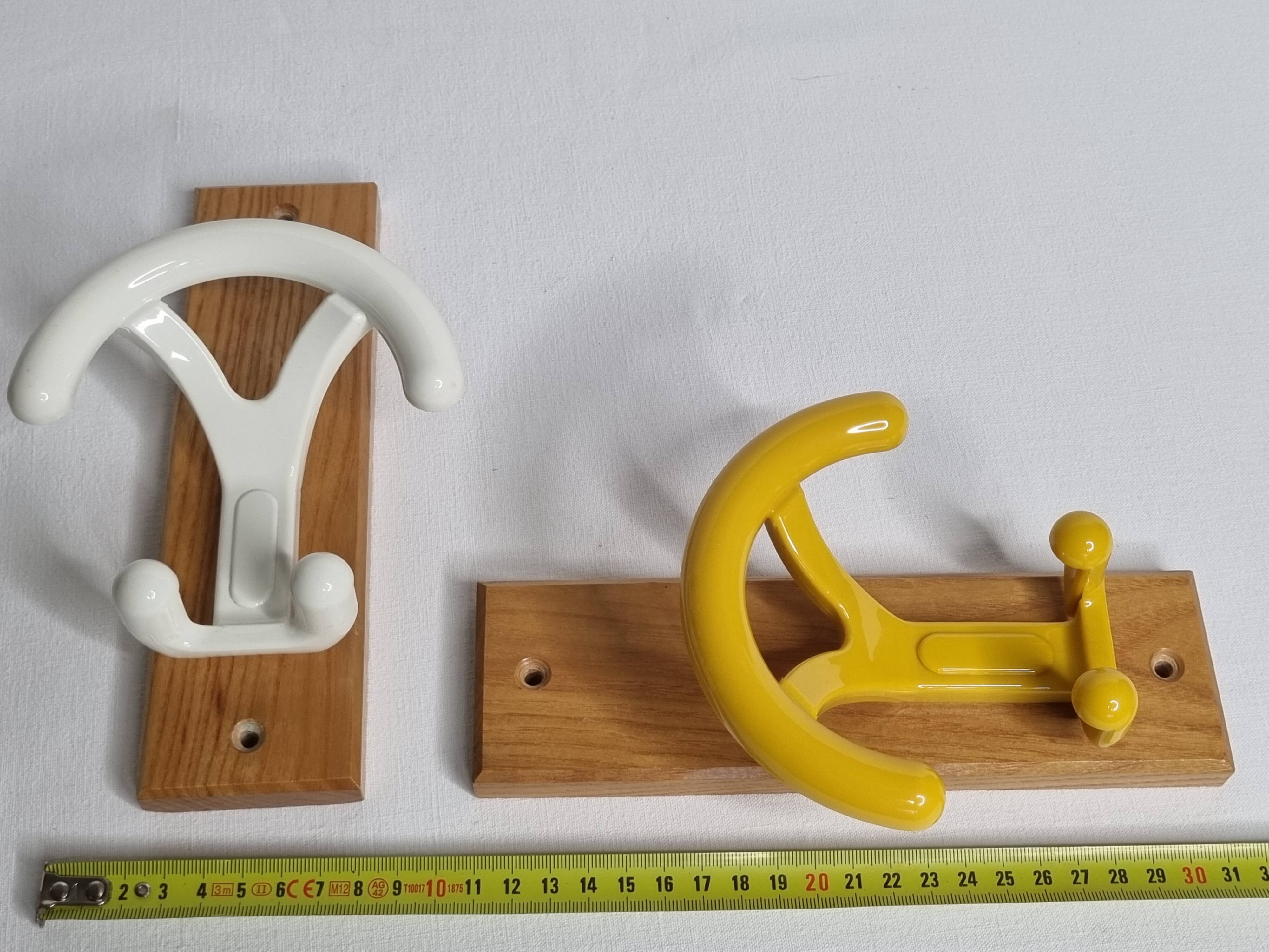 Pair of vintage "Ghidini Italy" coat hooks, two hooks, 20 cm