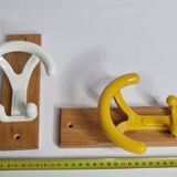 Pair of vintage "Ghidini Italy" coat hooks, two hooks, 20 cm