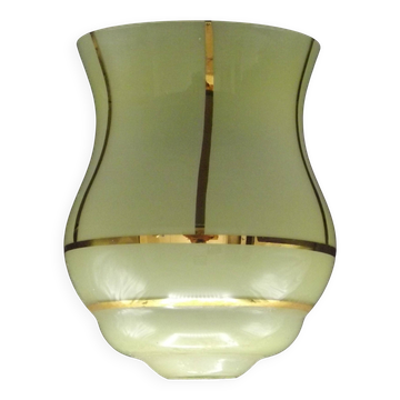 French Vintage Yellow Art Deco Replacement Shade Gold Detailing 0081