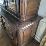 Louis XV period 18th century two-part sideboard in solid oak with glass