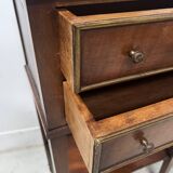 Pair of Louis XVI style bedside tables in mahogany and veneer, 20th century