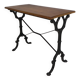 Bistro table with an oak top on a cast iron base, 1930s.