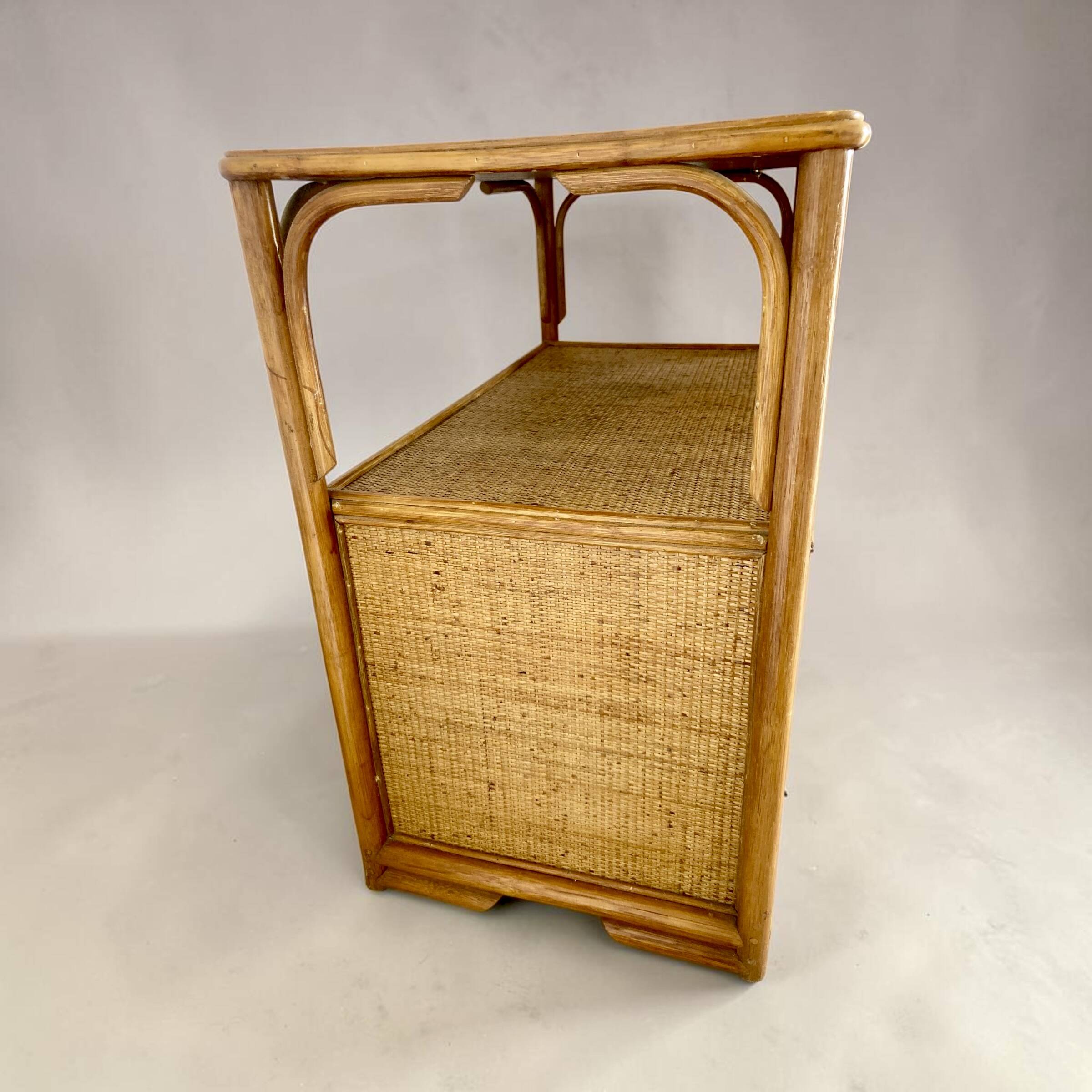 1970s rattan sideboard
