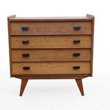 Vintage 1960s chest of drawers with compass legs
