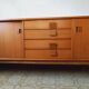 Oiled solid teak buffet, 2.30m long, 0.86m high, 0.48m deep,