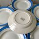 6 hollow plates sky blue Saint-Amand model "Languedoc" 50s