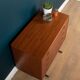 Retro teak 1960s danish chest of drawers on metal legs