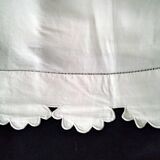 Drap ancien en lin monogrammé OT