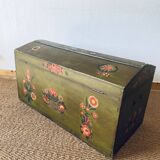 Large antique trunk hand-painted décor