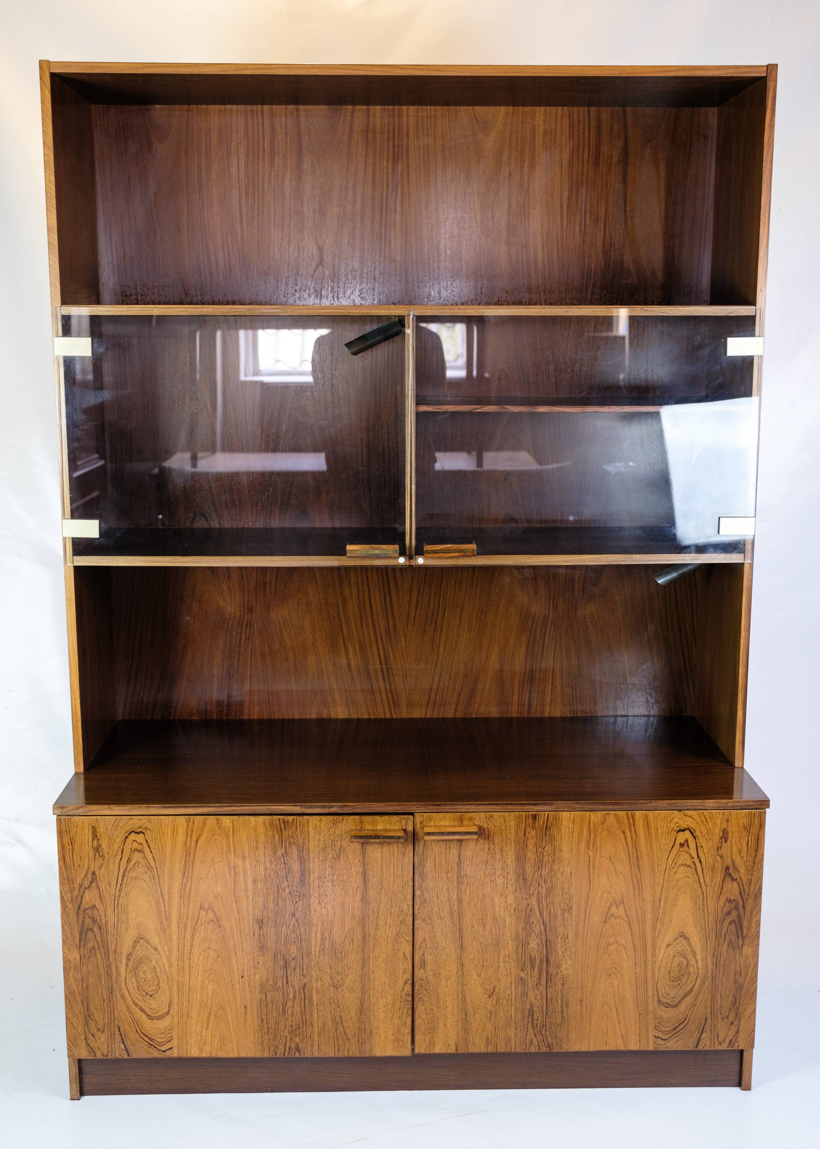 Bookcase With light Display Made In Rosewood, Danish Design From 1960s