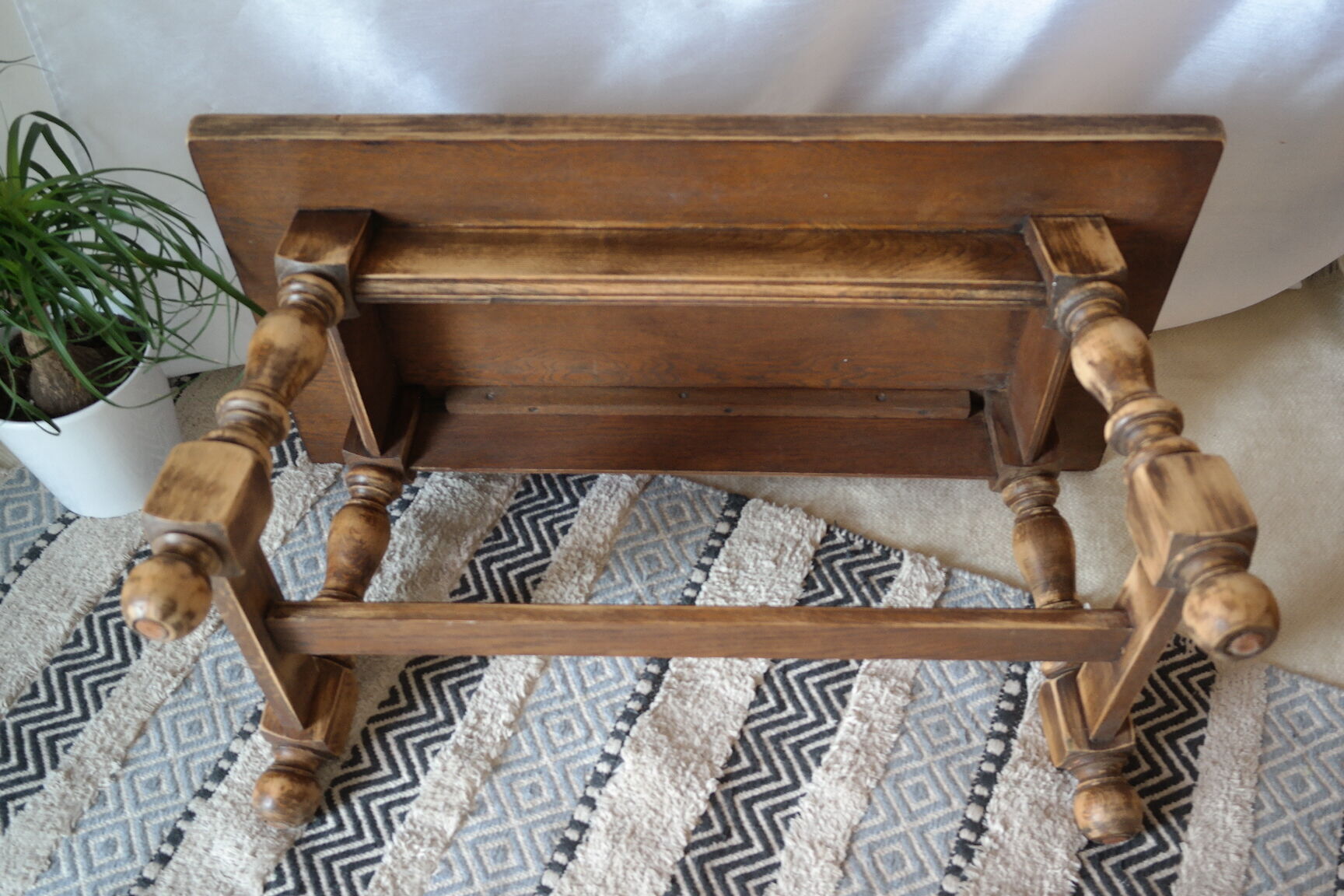 Country coffee table western vintage oak