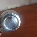 Small vintage art deco chrome-plated copper milk jug and cream pot