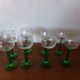 Crystal liqueur glass green foot grape pattern