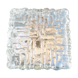 Square ceiling lamp in molded glass
