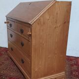 Bureau de pente, scriban en pin XIXème