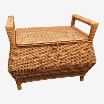 Rattan bench chest 1970-1980