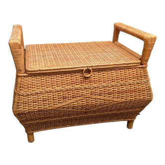 Rattan bench chest 1970-1980