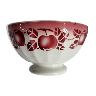 Antique faceted earthenware bowl, Digoin Badonviller