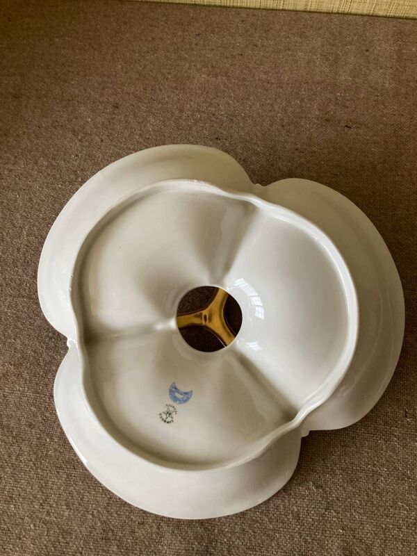 Serviteur mendiant à trois compartiments en porcelaine de Limoges Havilland - Le Tanneur
