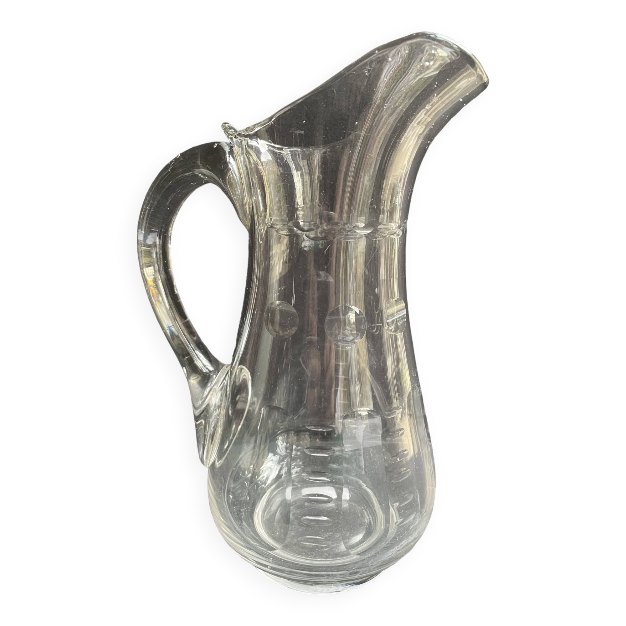 19th century blown and cut glass jug