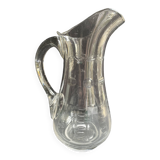 Broc verre soufflé et taillé XIXème