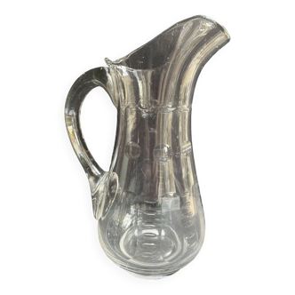 19th century blown and cut glass jug