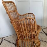 Bonacina rattan armchair, Italy, 1960s