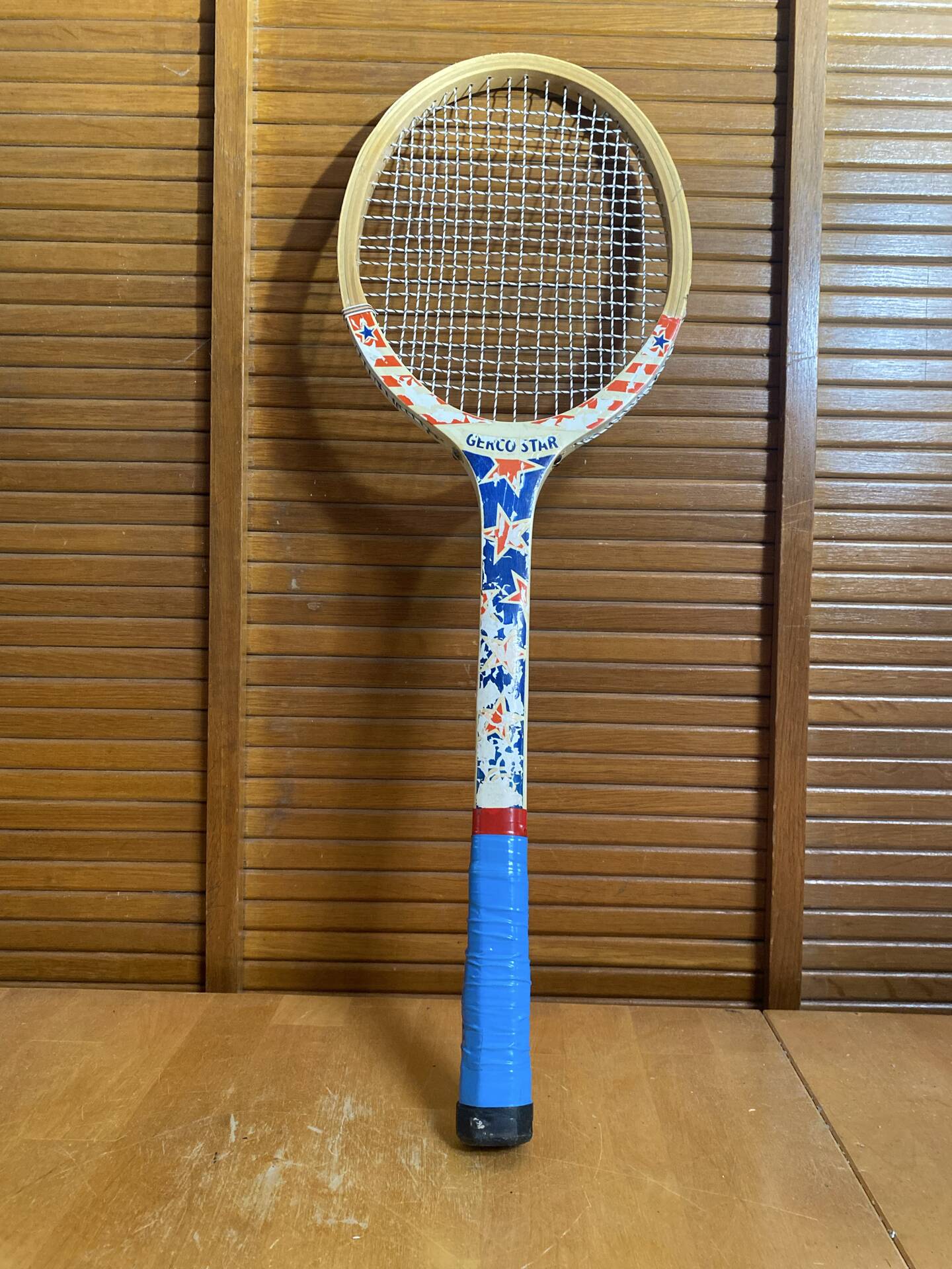 Vintage gerco star wooden tennis racket sport
