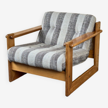 60s 70s pine easy chair lounge chair danish modern design