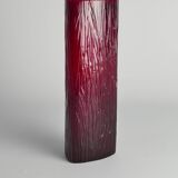 Swedish Red Devil Triangular Glass Vase by Christer Sjögren for Lindshammar