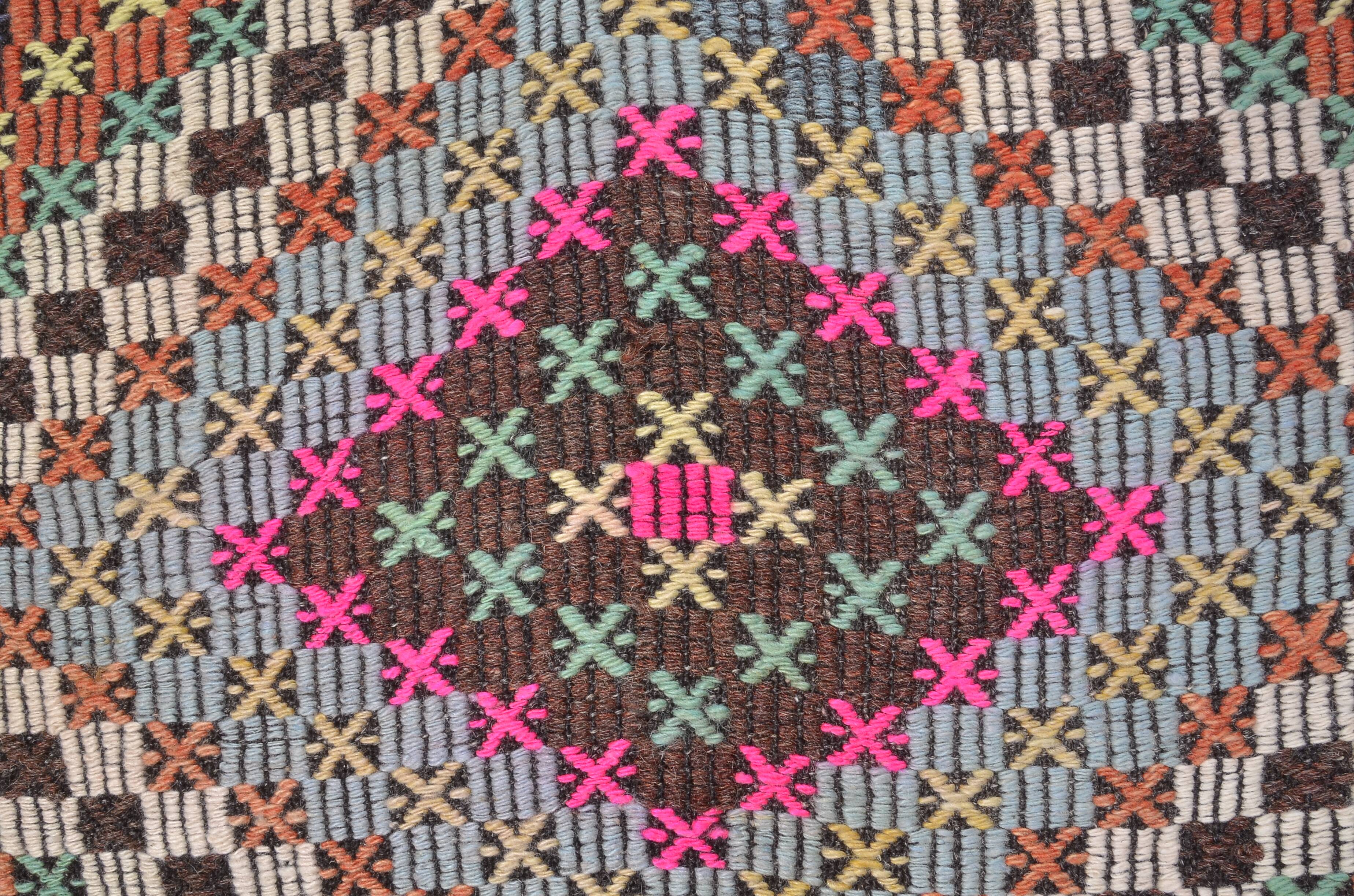 Oushak Vintage Hallway Runner Rug