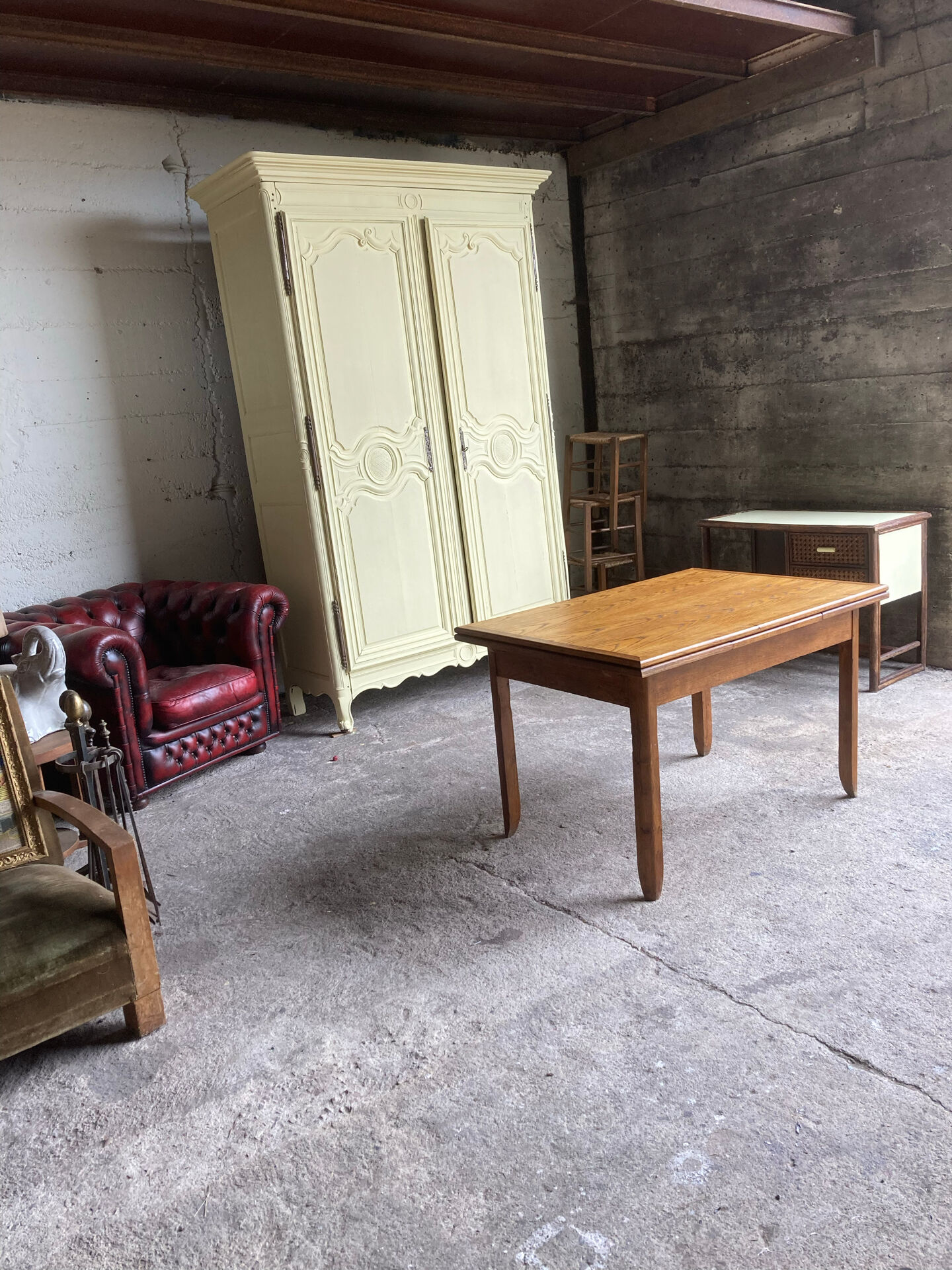 Parisian desk wicker wood bamboo