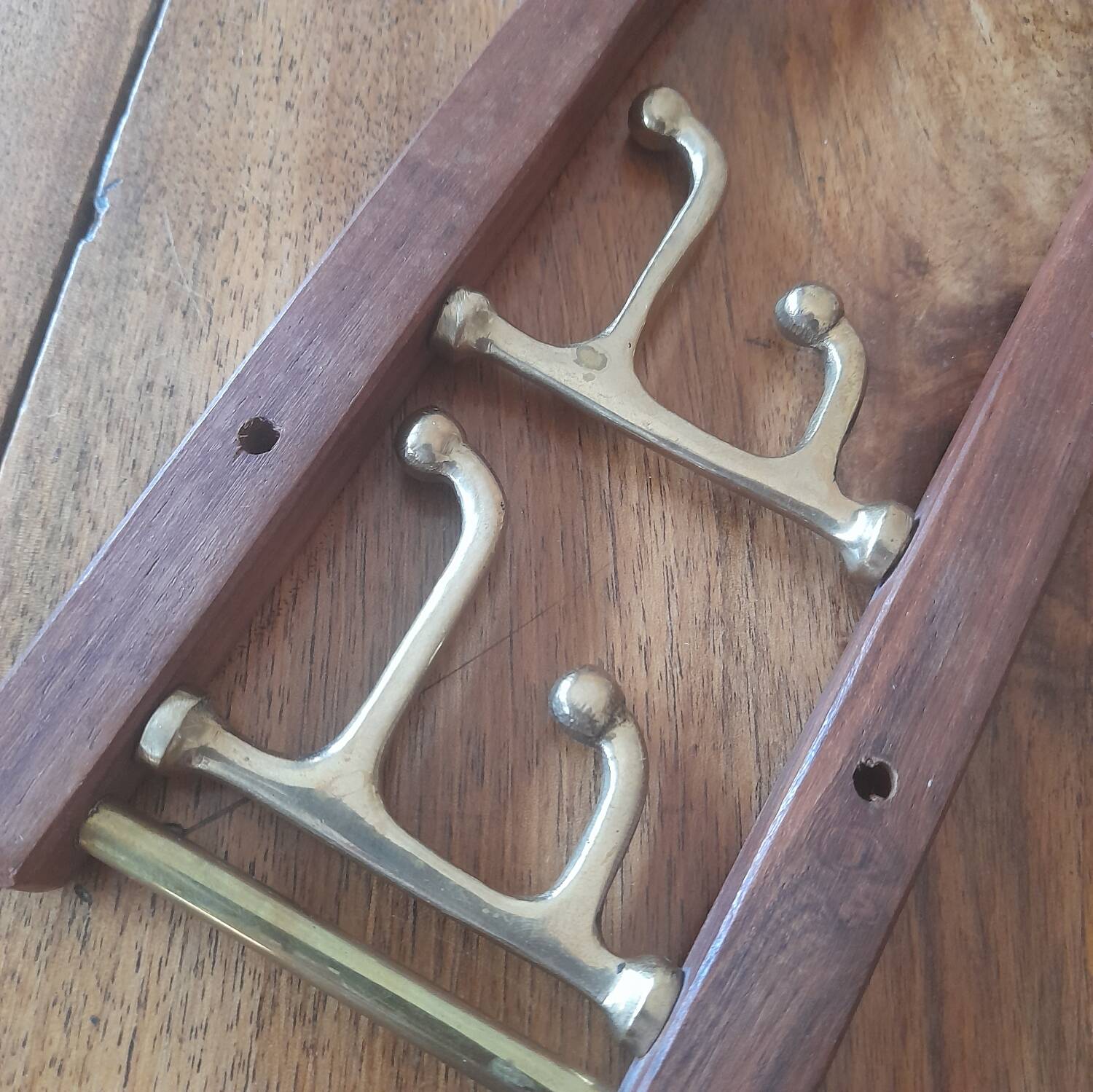 Brass coat hooks