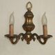 Pair Traditional French Vintage Heavy Brass Empire Style Double Wall Lights