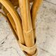 Vintage curved stool in rattan and bamboo