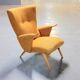 50s 60s Danish armchair has ears golden