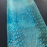 Signed turquoise enameled ceramic pocket tray