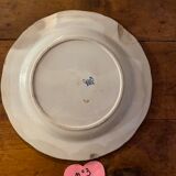 Set of 9 plates (hollow and flat) GIEN - Rooster and peonies - Late nineteenth / early twentieth century